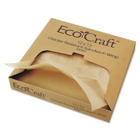 Bagcraft EcoCraft Grease-Resistant Paper Wrap/Liner, 12 x 12, PK5000 BGC 300897